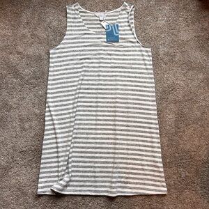 NWT Market & Spruce Heather Gray and Cream Striped dress
